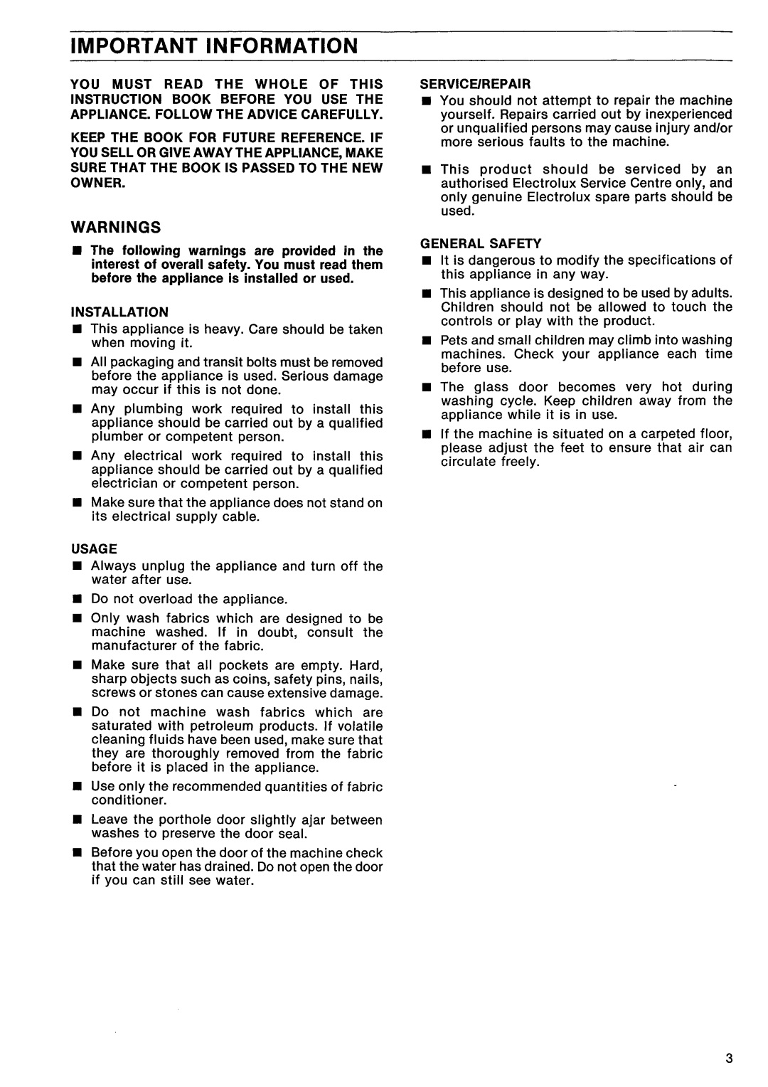 Electrolux EW 1548 F manual 