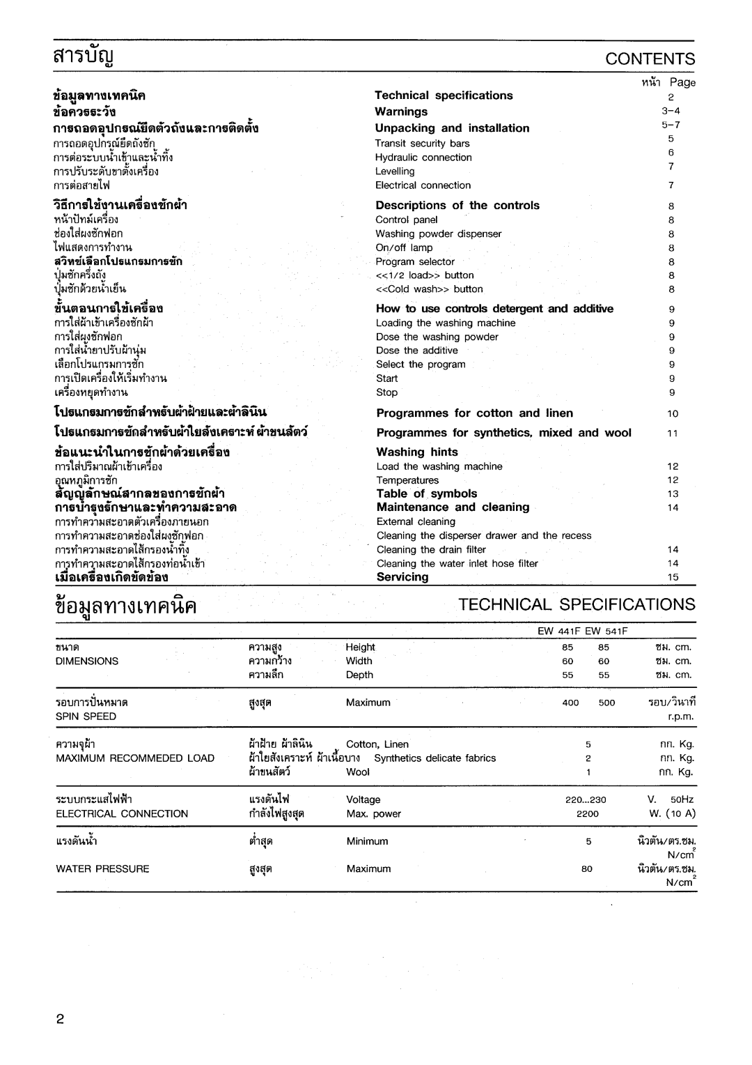 Electrolux EW 441 F manual 