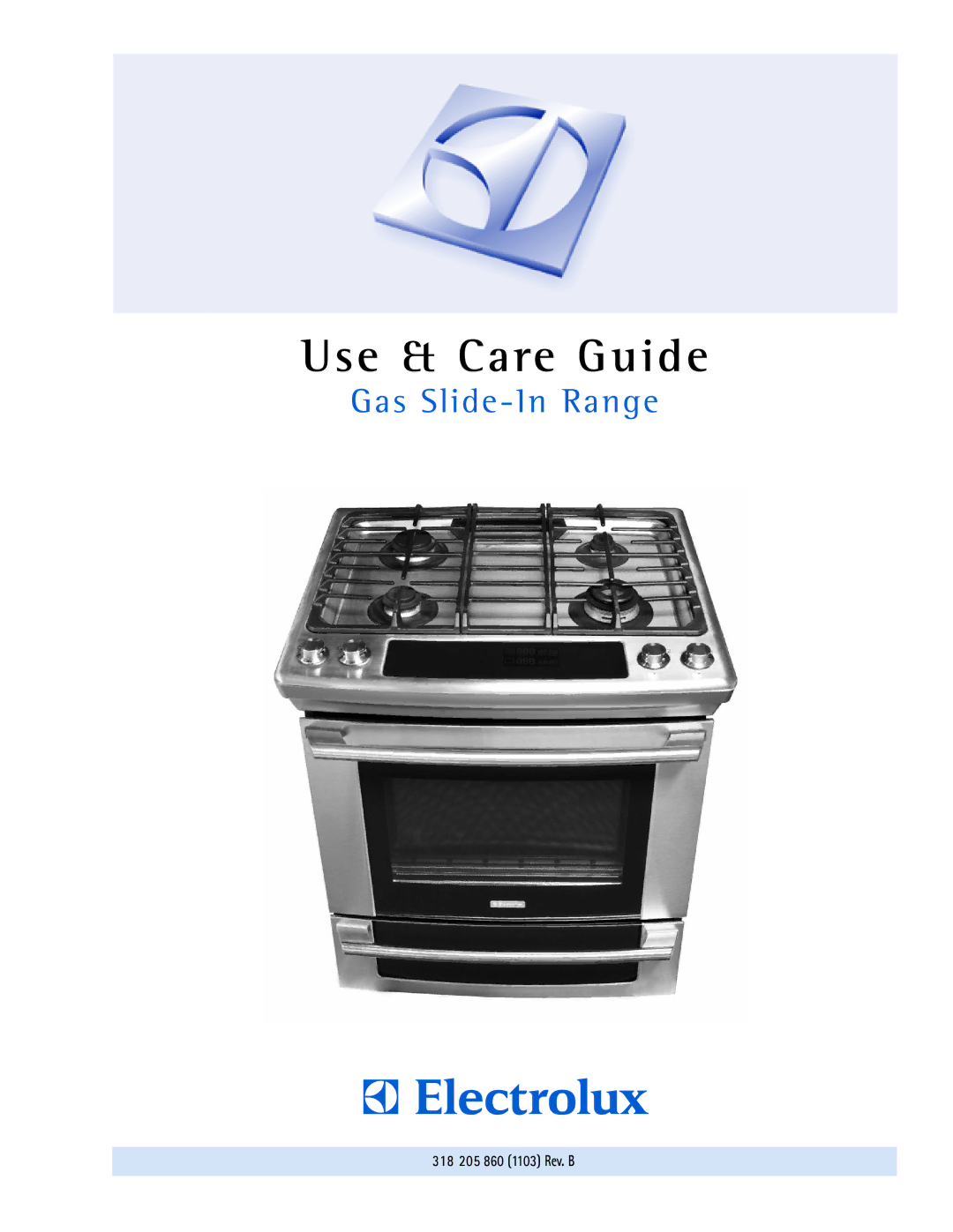 Electrolux EW30GS65GS manual Use & Care Guide, 318 205 860 1103 Rev. B 