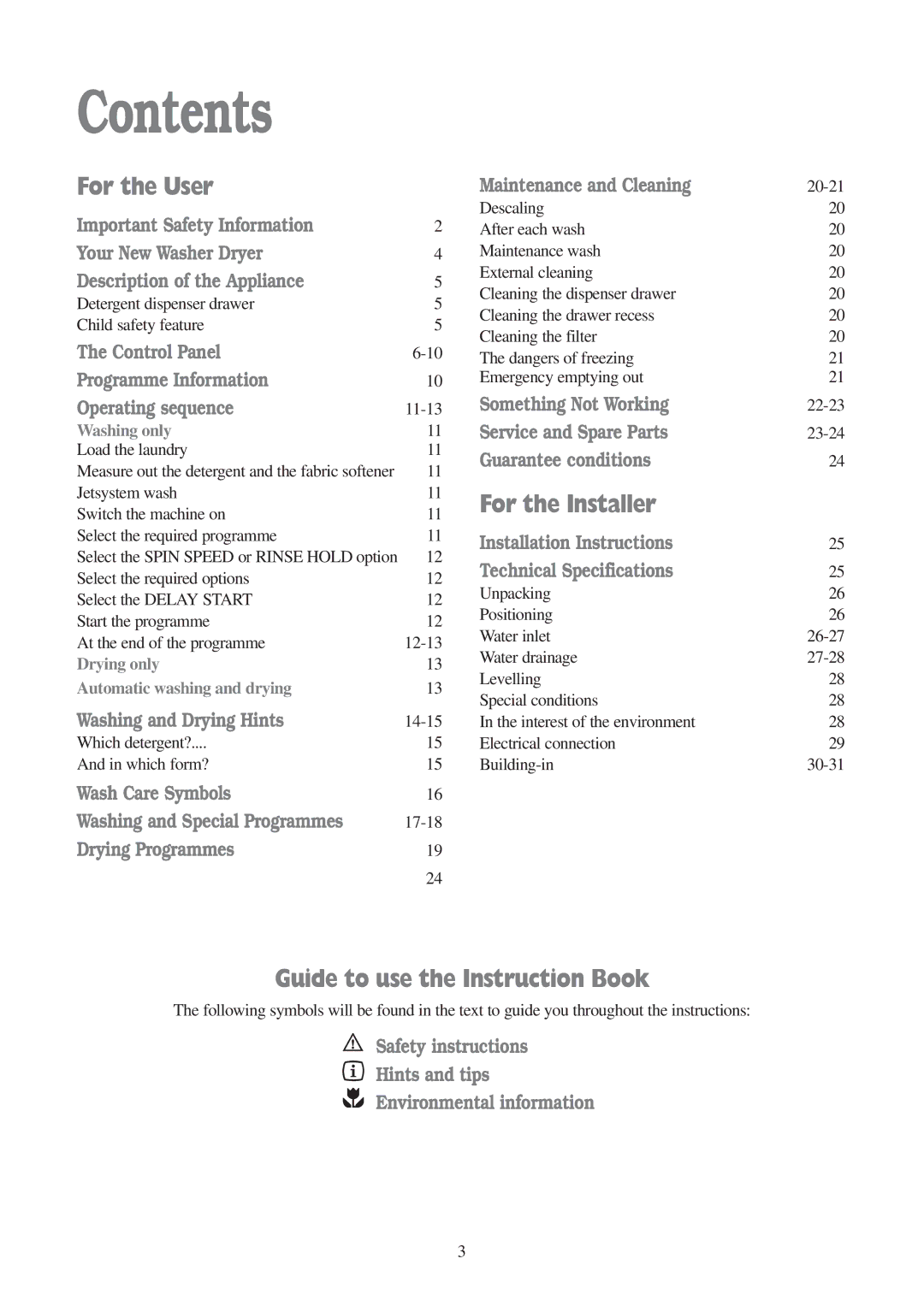 Electrolux EWD 1409 I manual Contents 