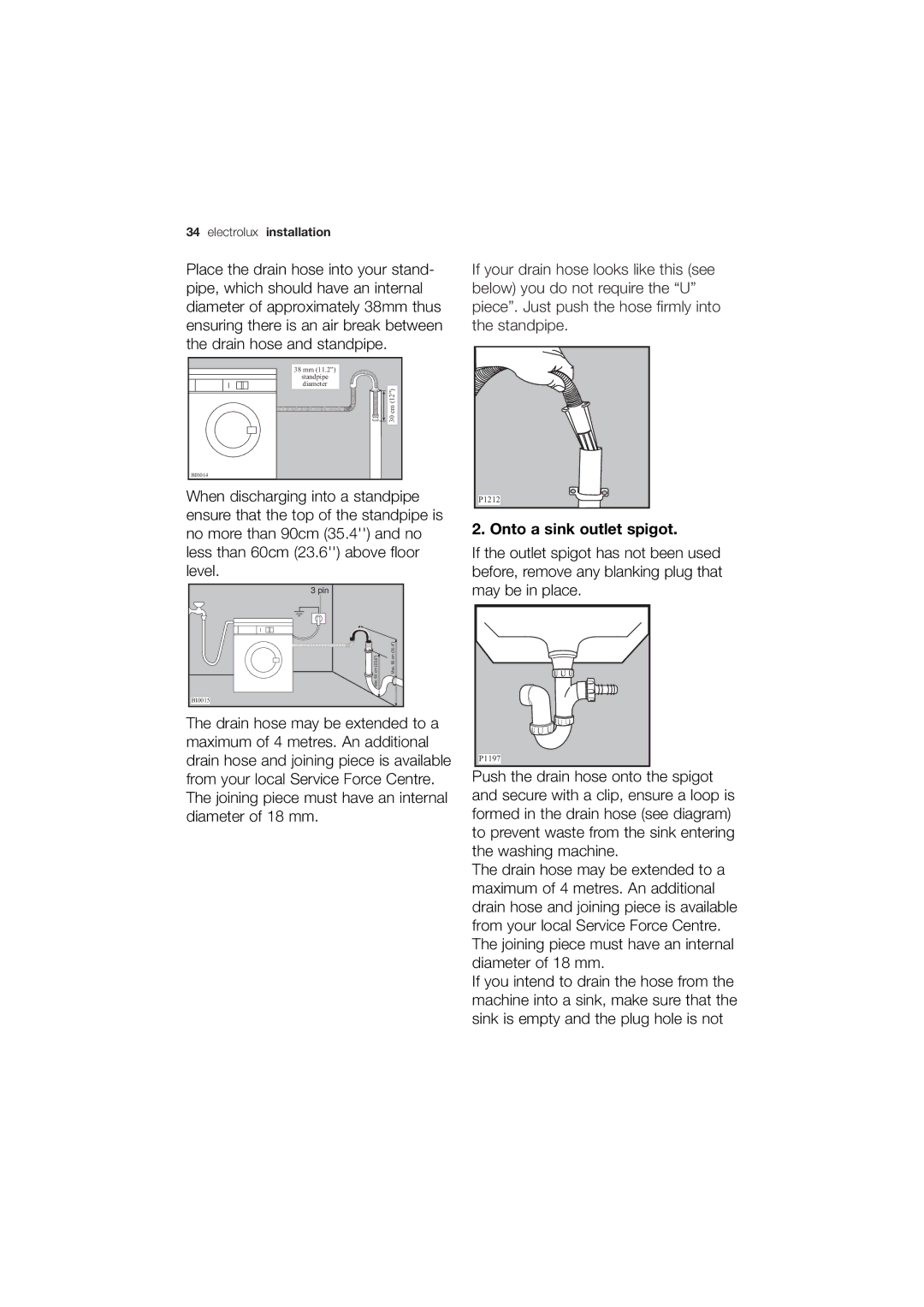 Electrolux EWG 14750 W user manual Onto a sink outlet spigot 