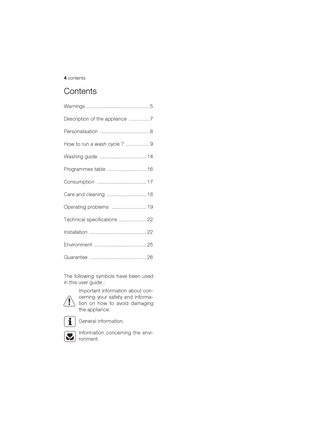 Electrolux EWT 12420 W user manual Contents 