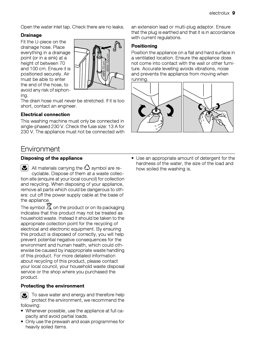 Electrolux EWT 7020 W, EWT 6020 W user manual Environment 