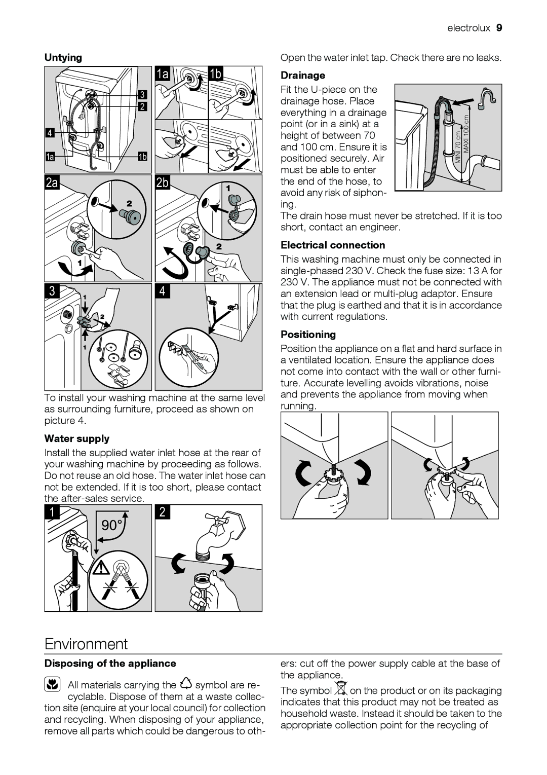 Electrolux EWT 9120 W user manual Untying 