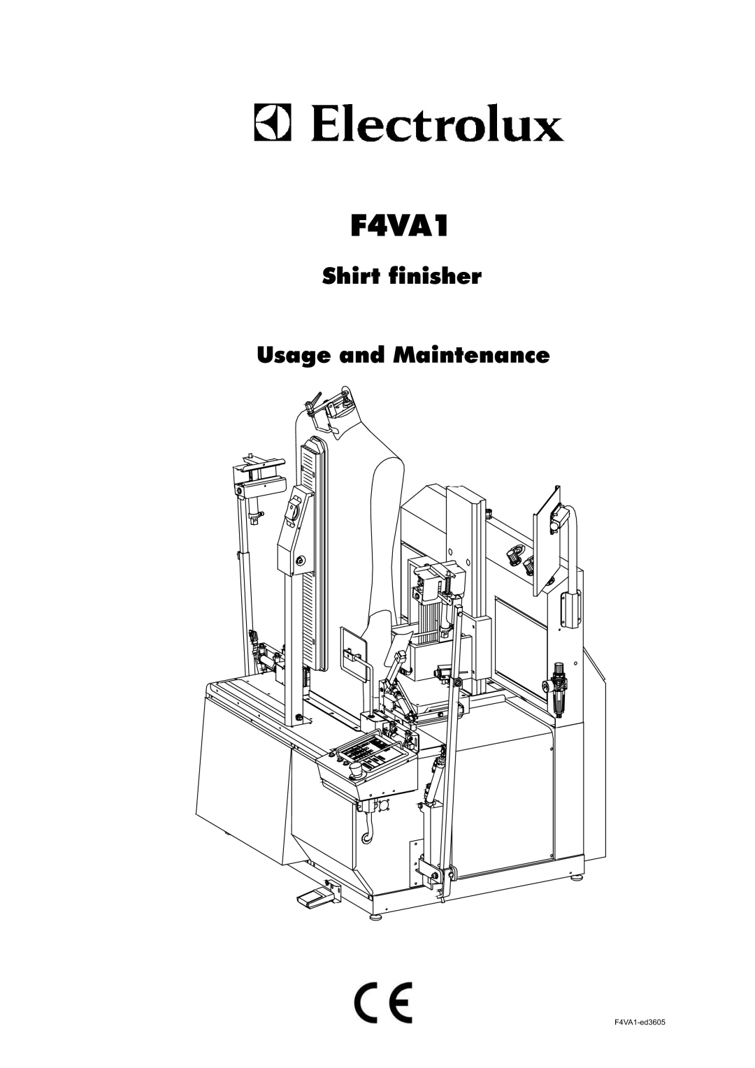 Electrolux F4VA1 manual Shirt finisher Usage and Maintenance 