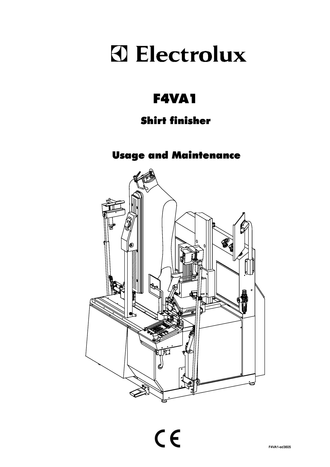 Electrolux F4VA1 manual Shirt finisher Usage and Maintenance 
