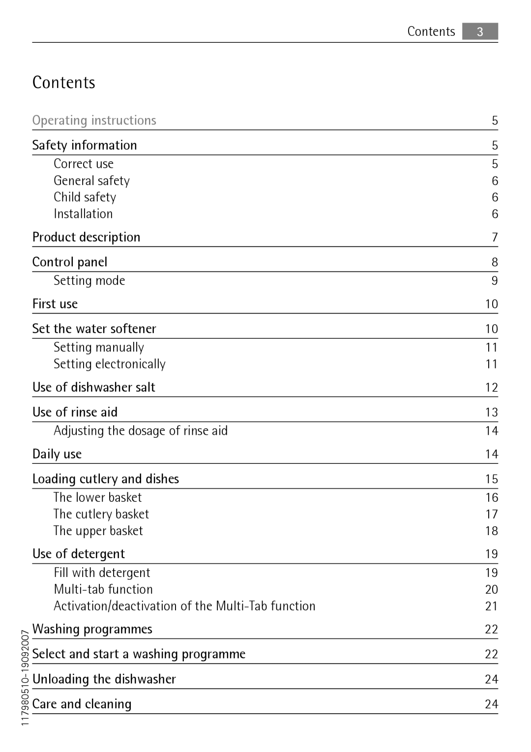 Electrolux F50674 user manual Contents 