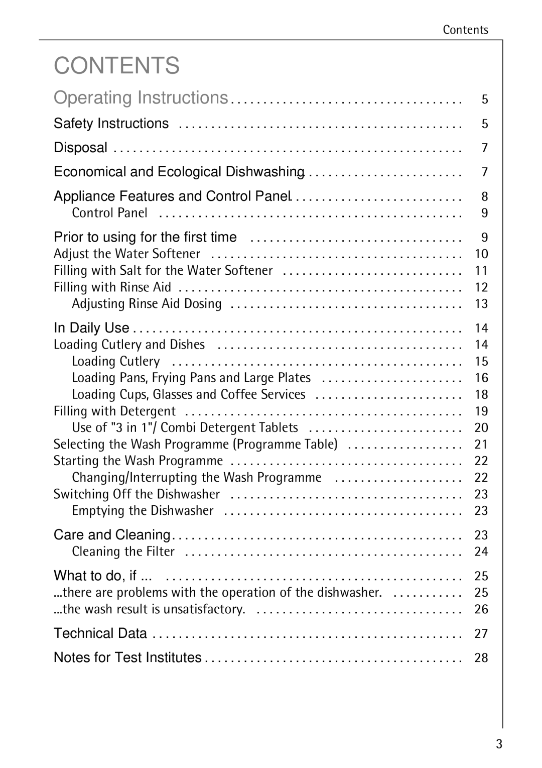 Electrolux FAVORIT 40260 i manual Contents 