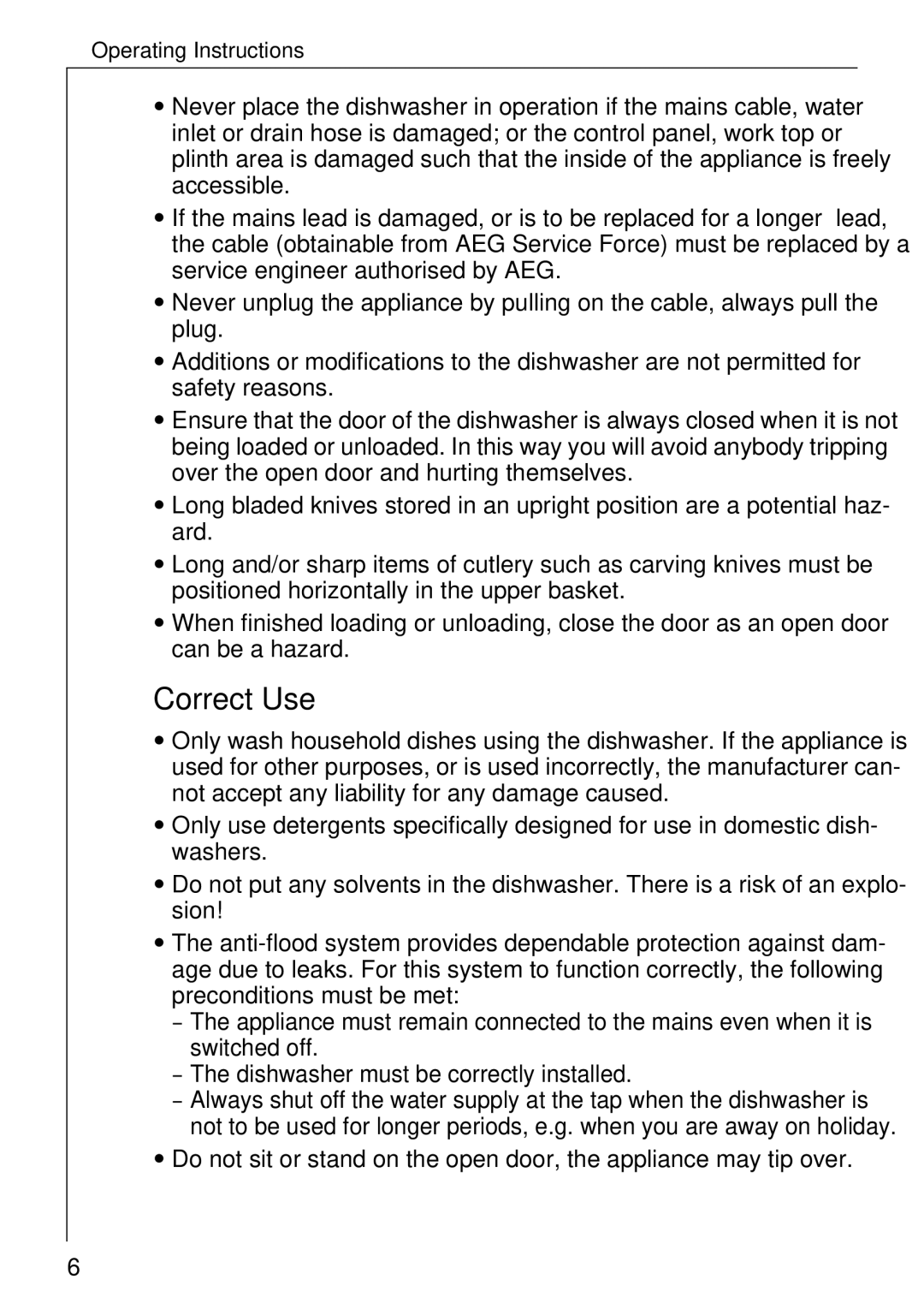 Electrolux FAVORIT 40660 i manual Correct Use 