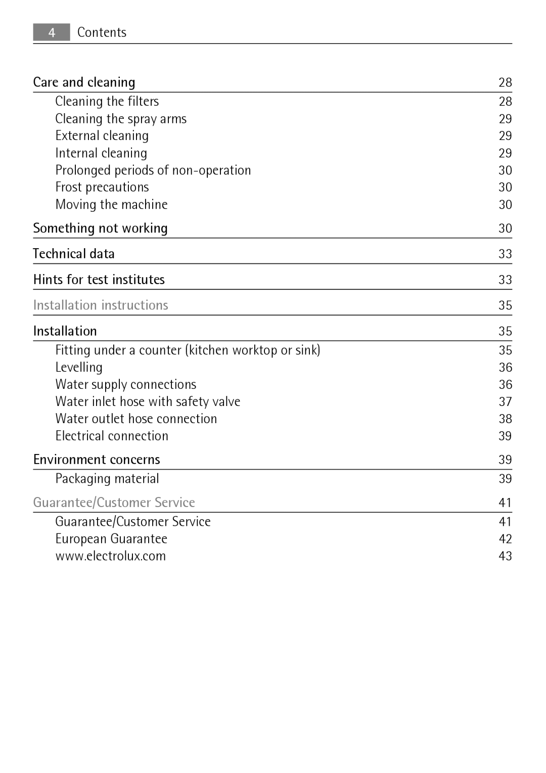 Electrolux FAVORIT 50871 user manual Guarantee/Customer Service 