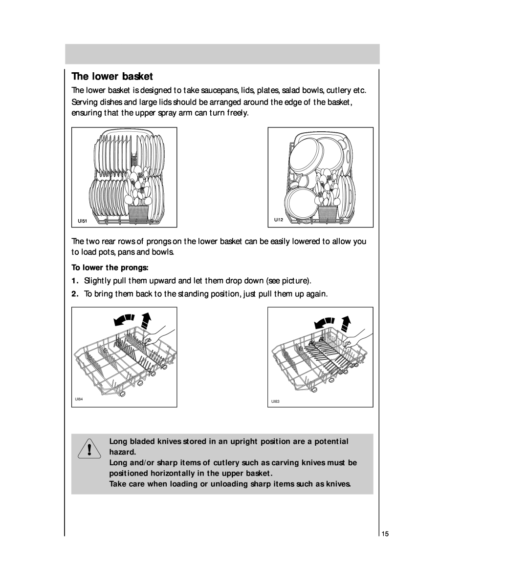 Electrolux FAVORIT 54730 manual The lower basket 