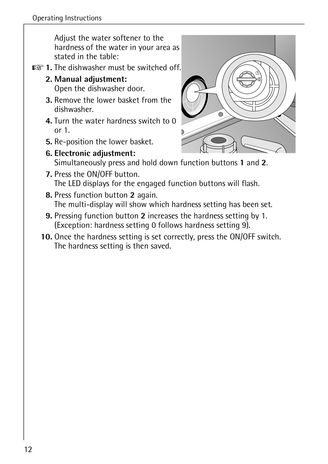 Electrolux FAVORIT 60870 manual Electronic adjustment 