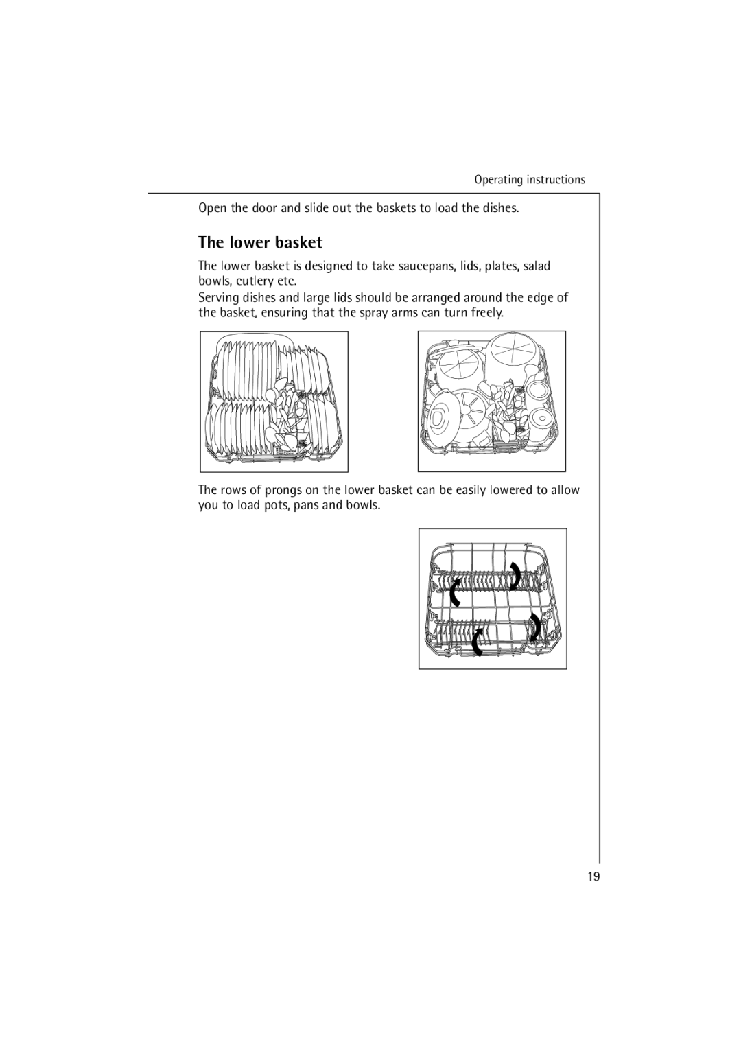 Electrolux FAVORIT 64070 manual Lower basket 