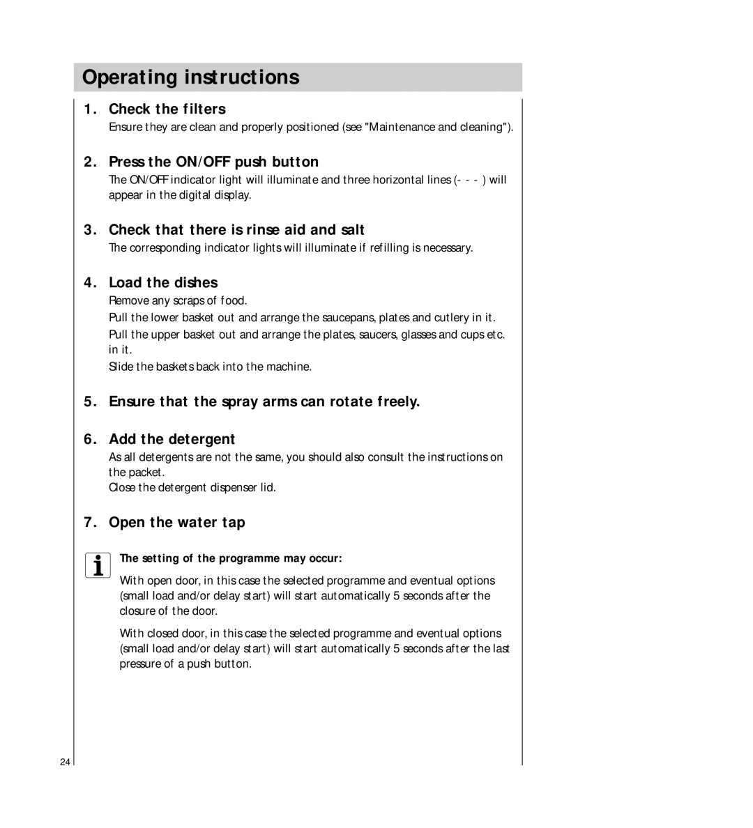 Electrolux FAVORIT 64800 manual Operating instructions 