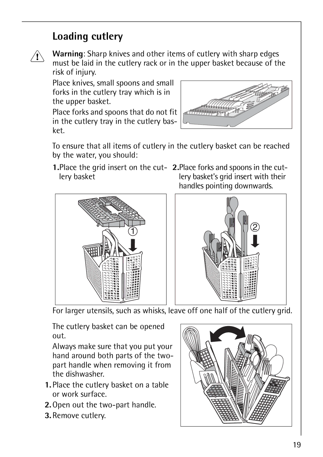 Electrolux FAVORIT 80860 manual Loading cutlery 