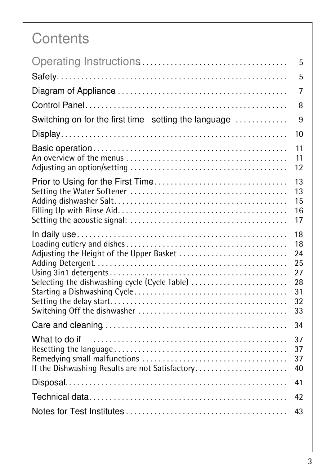 Electrolux FAVORIT 80860 manual Contents 