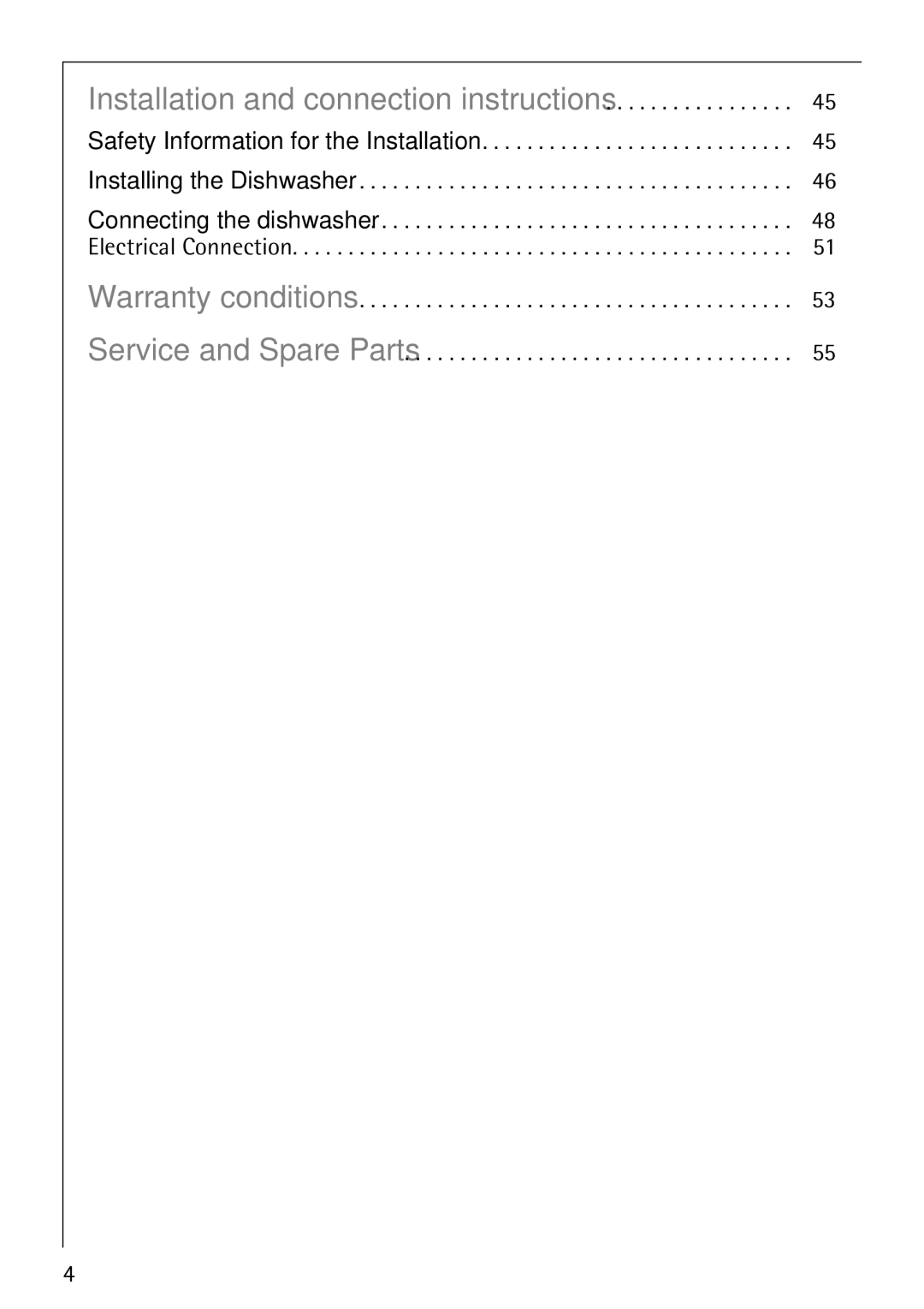 Electrolux FAVORIT 80860 manual Installation and connection instructions 