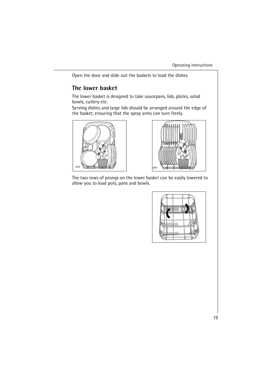 Electrolux FAVORIT 84470 manual Lower basket 