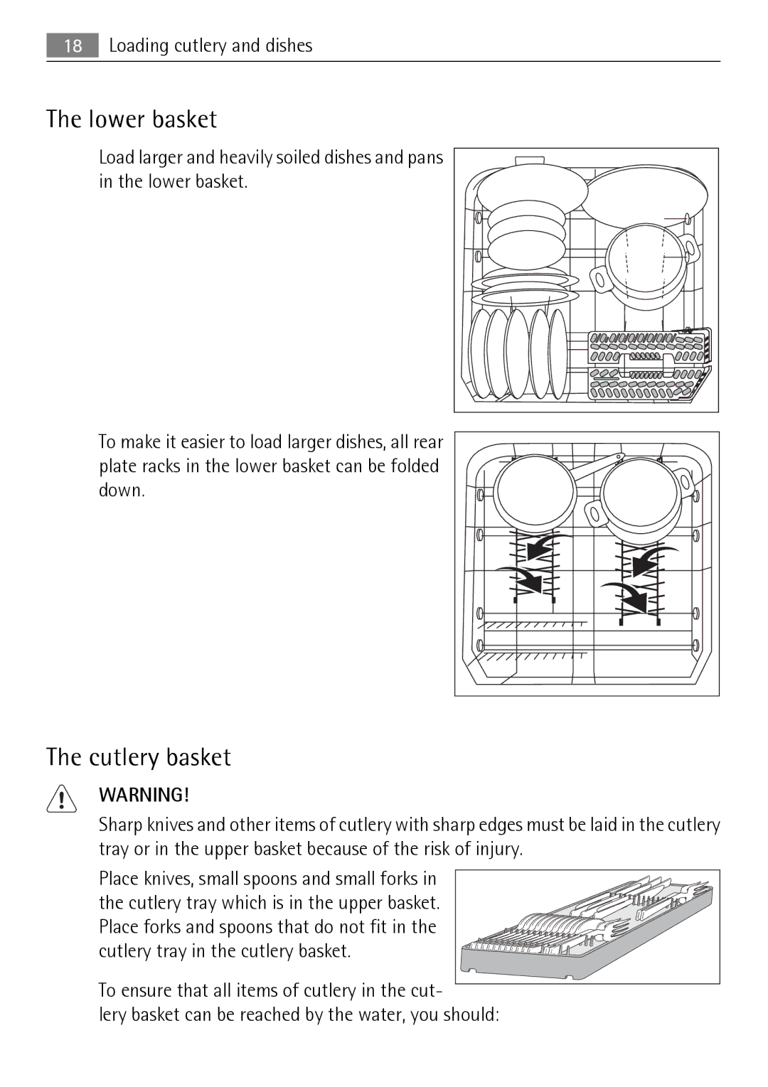 Electrolux FAVORIT 88010 user manual Lower basket, Cutlery basket 