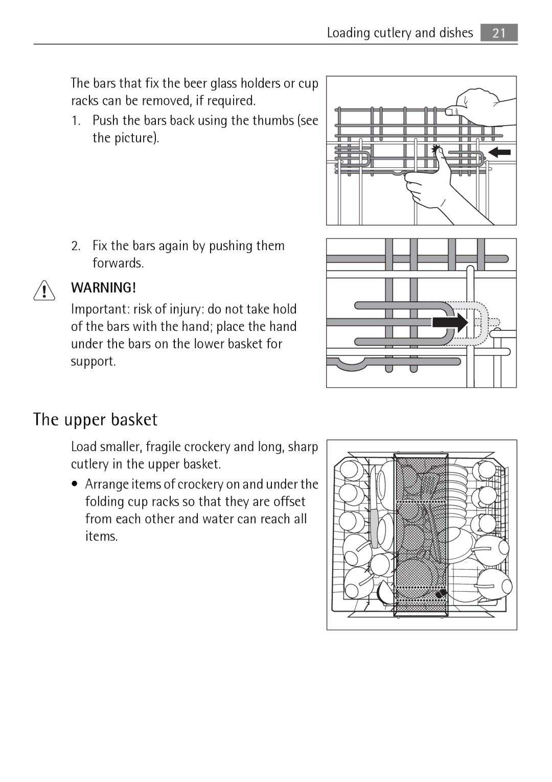 Electrolux FAVORIT 88010 user manual Upper basket 