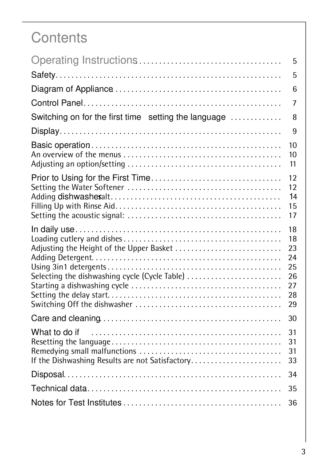 Electrolux FAVORIT 88070 manual Contents 