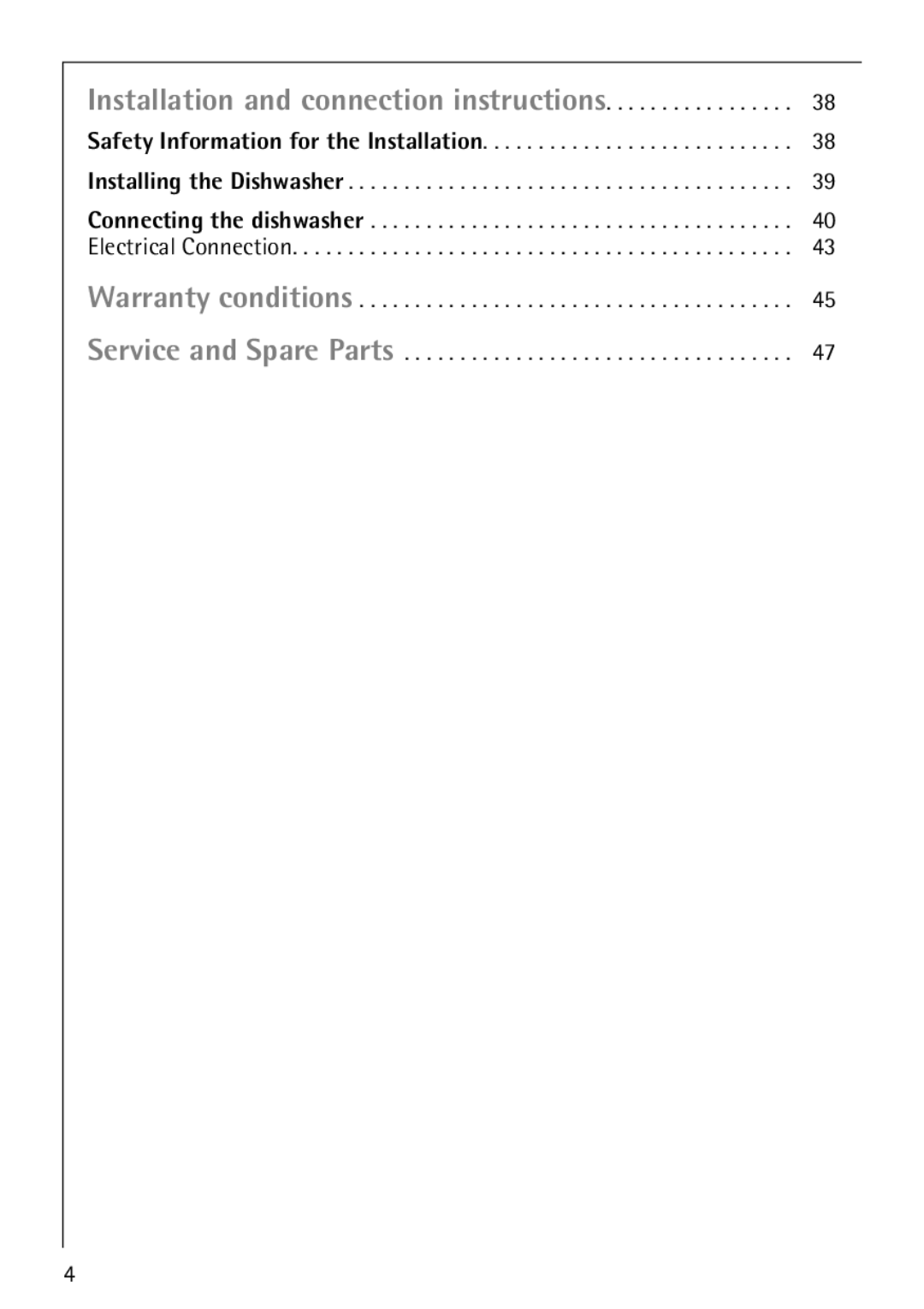 Electrolux FAVORIT 88070 manual Installation and connection instructions 