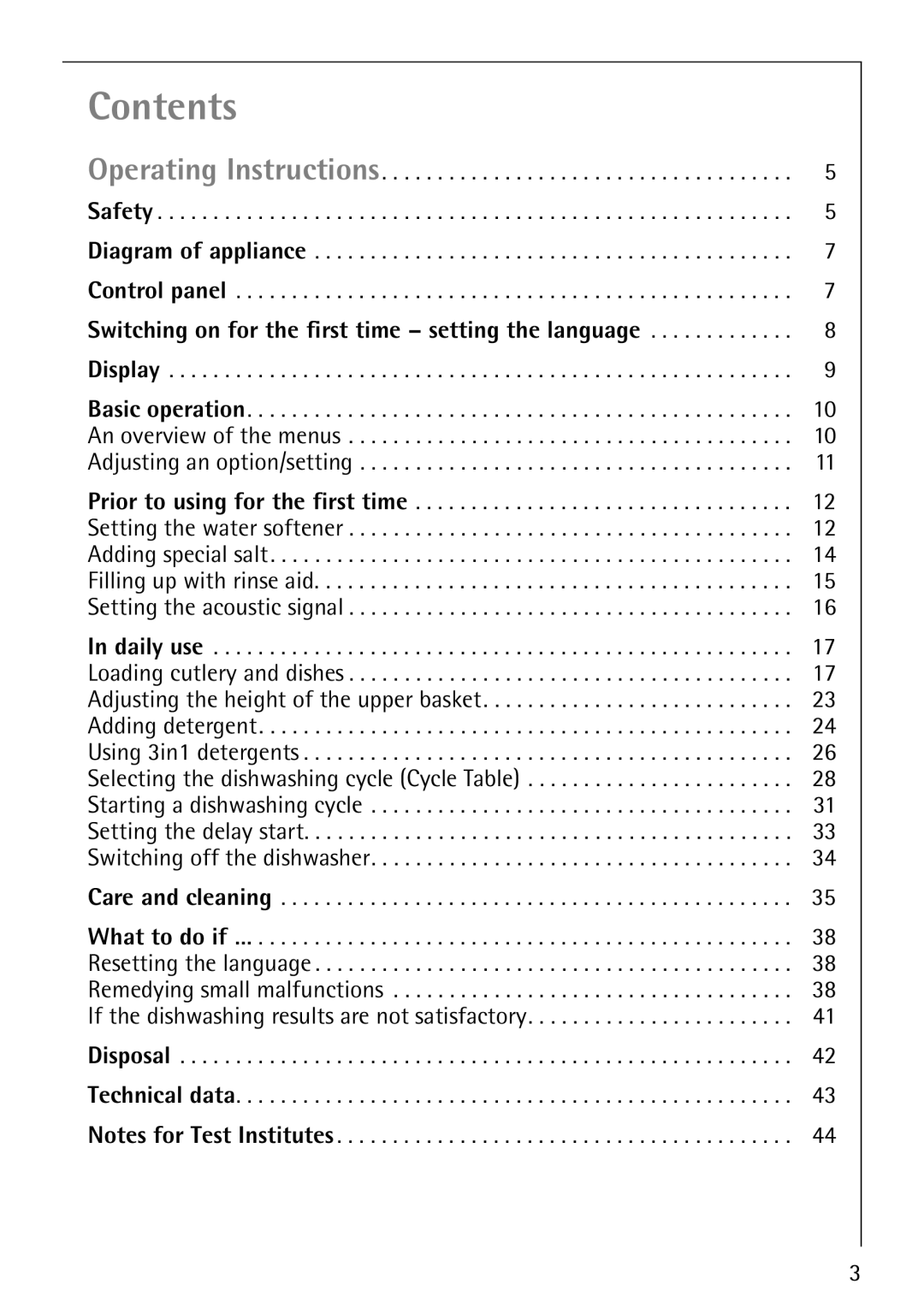 Electrolux FAVORIT 88080 i manual Contents 