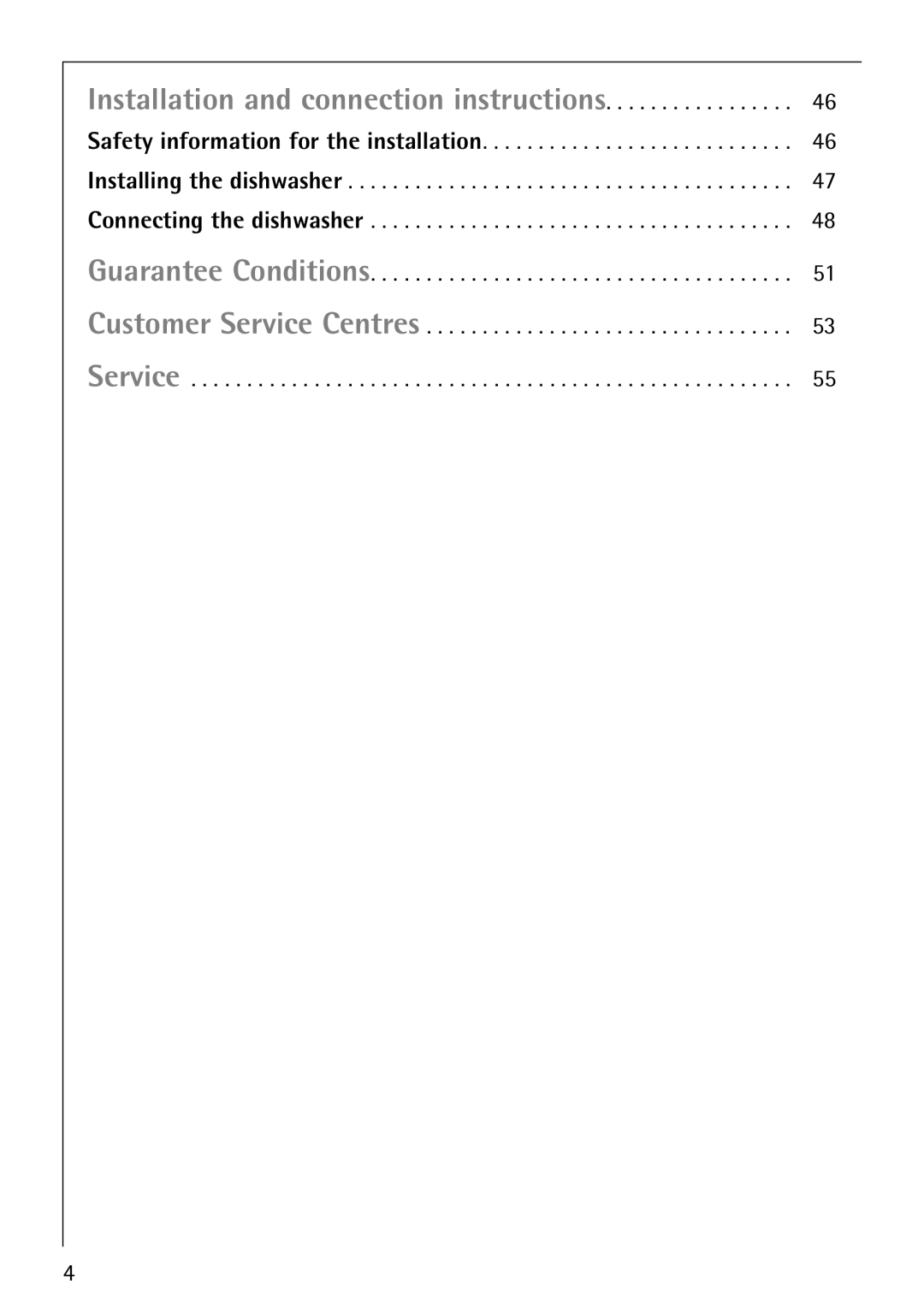 Electrolux FAVORIT 88080 i manual Installation and connection instructions 