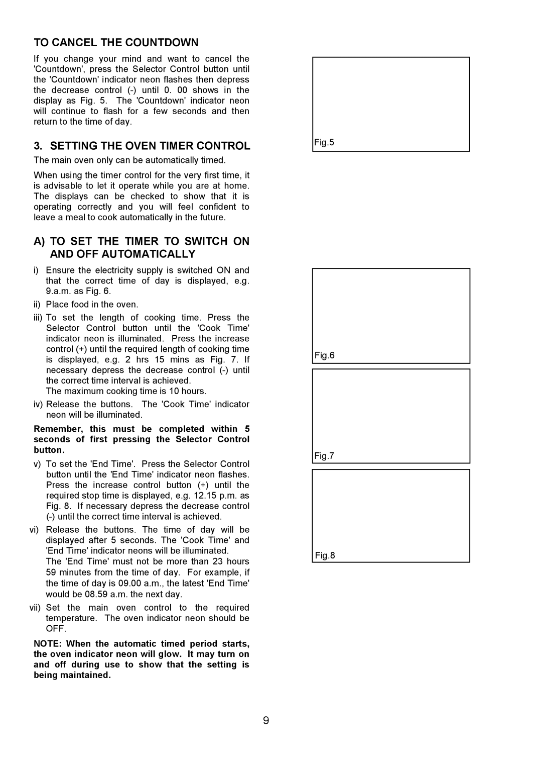 Electrolux FDO 900 manual To Cancel the Countdown, Setting the Oven Timer Control 