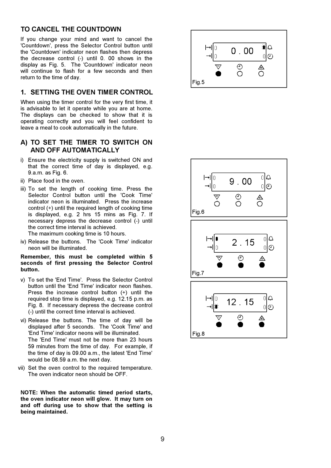 Electrolux FDU 700 manual To Cancel the Countdown, Setting the Oven Timer Control 