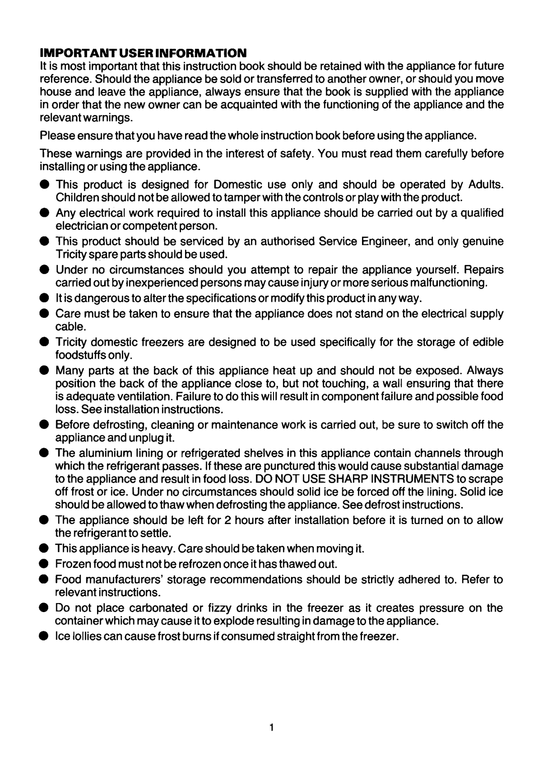 Electrolux FE407 manual 