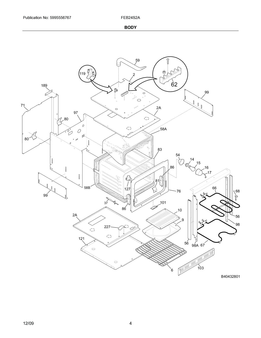 Electrolux FEB24S2A installation instructions Body 