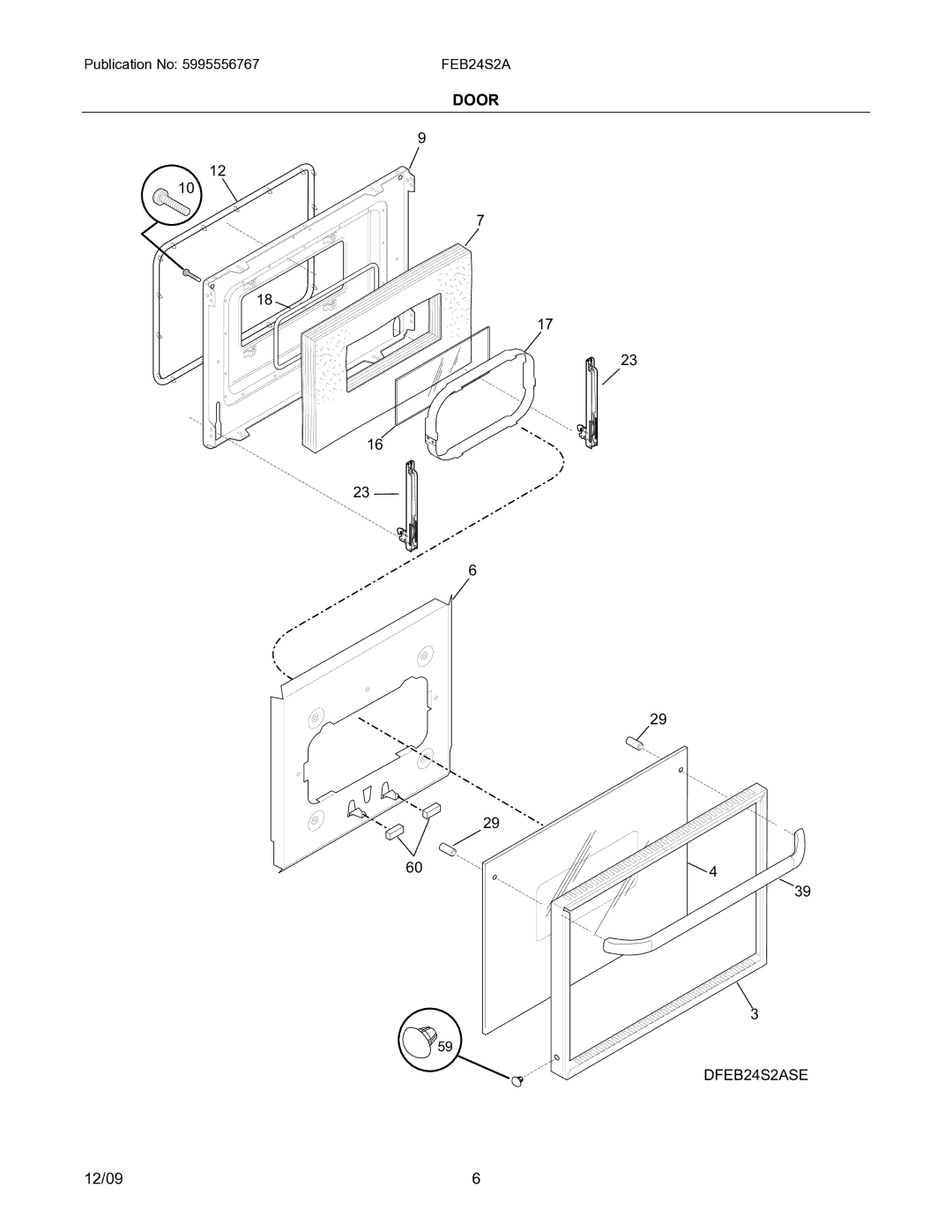 Electrolux FEB24S2A installation instructions Door 