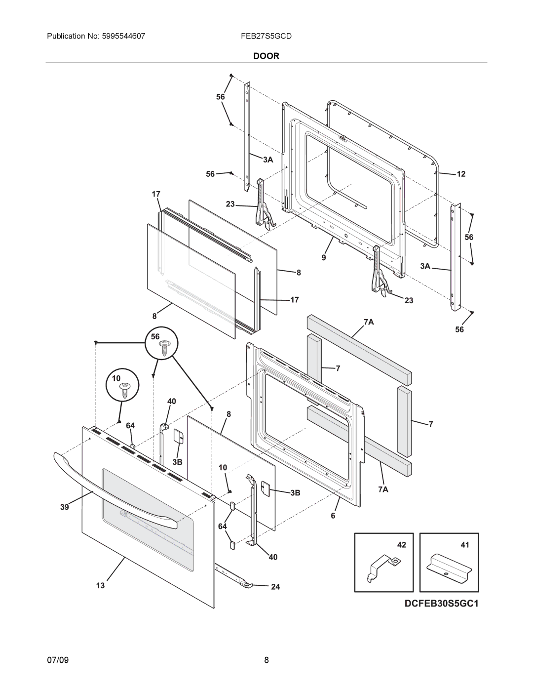 Electrolux FEB25S5G installation instructions Door 