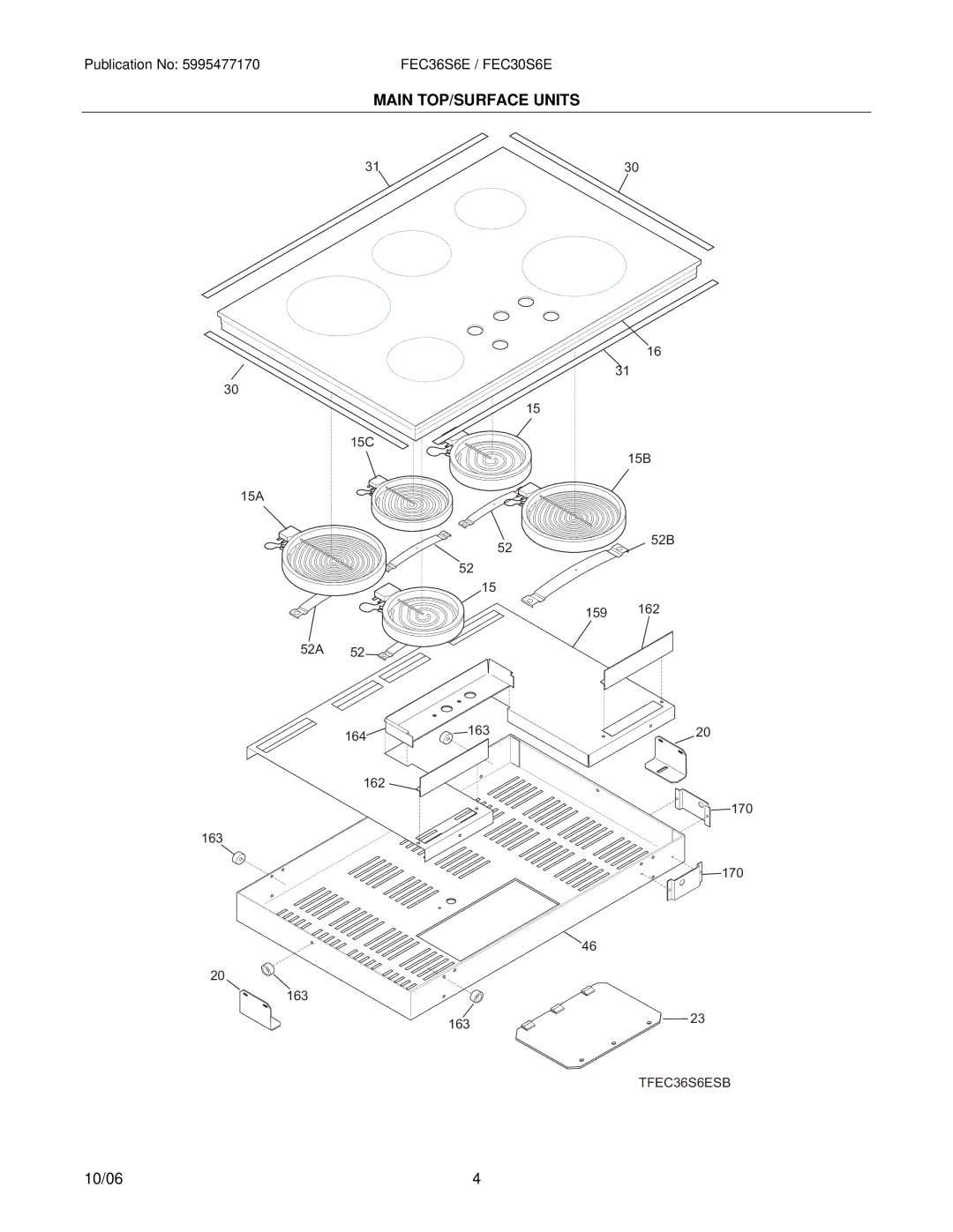 Electrolux FEC36S6E / FEC30S6E installation instructions Main TOP/SURFACE Units 