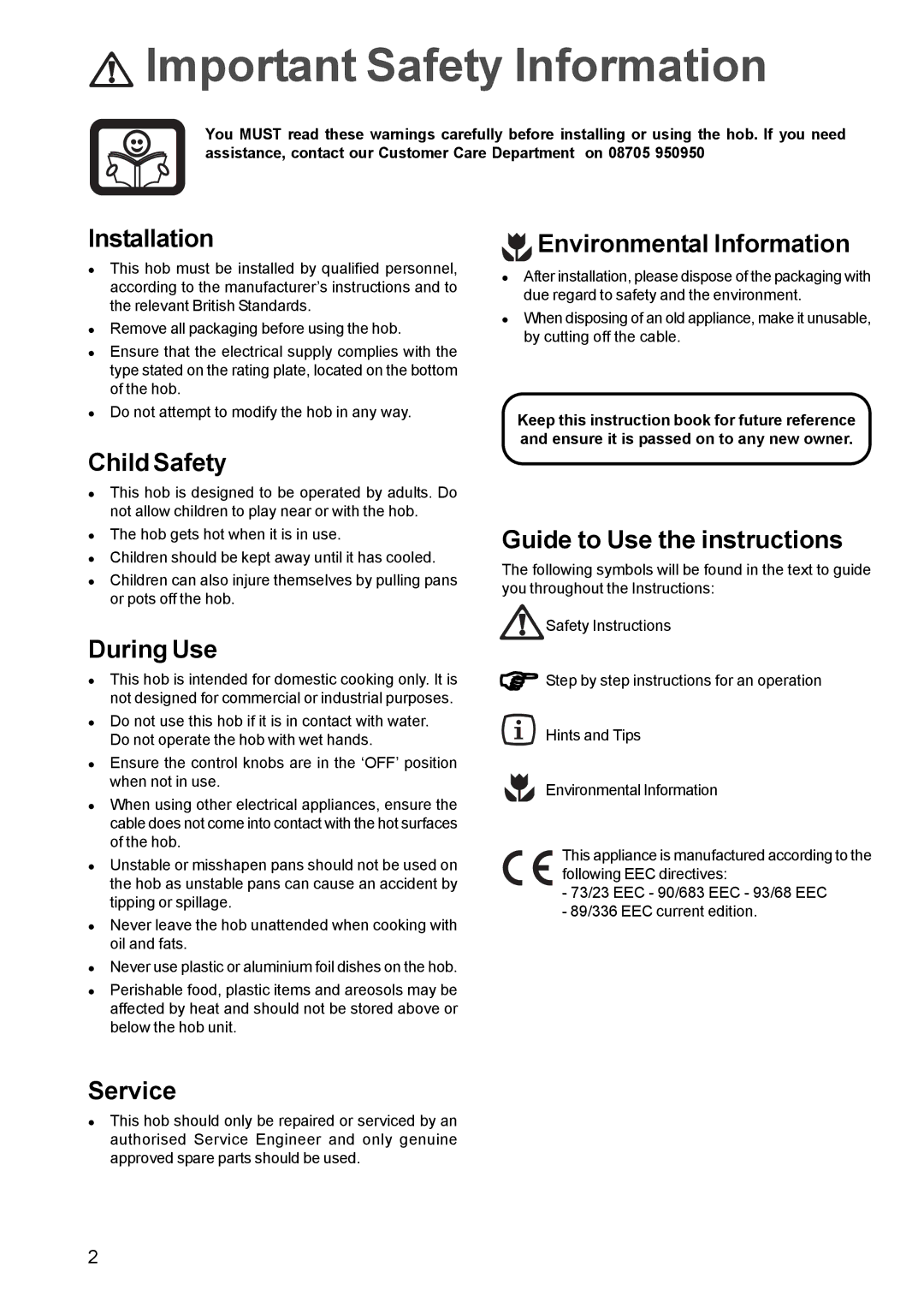 Electrolux FEH 610 manual Important Safety Information 