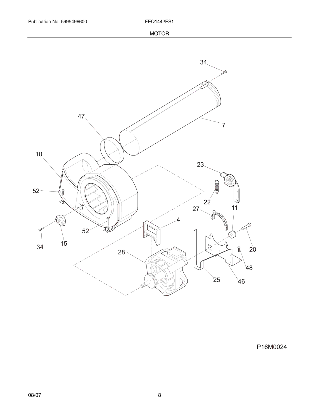 Electrolux FEQ1442E installation instructions Motor 