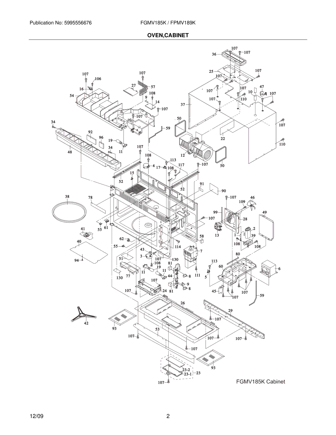 Electrolux FGMV185KWB, FGMV185KBB, FGMV185KFB, FPMV189KFB installation instructions Oven,Cabinet 