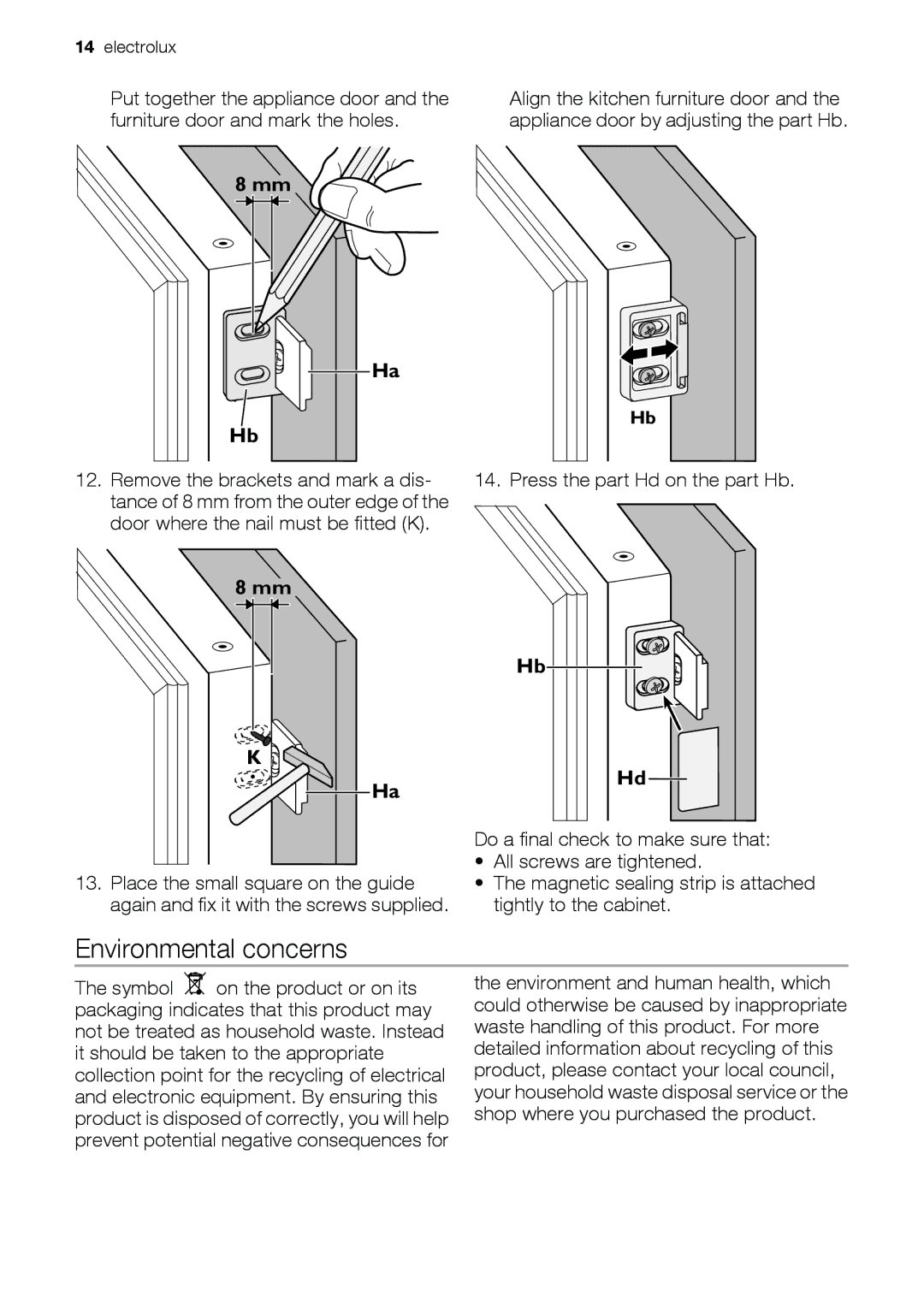 Electrolux FI22/10SA, FI22/10FA user manual Environmental concerns 