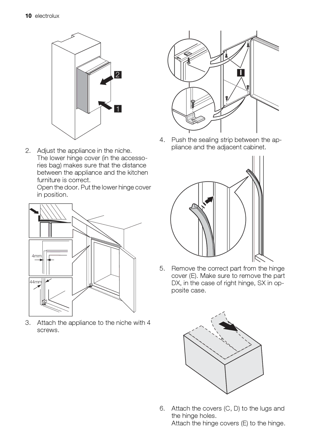 Electrolux FI2590FA user manual 4mm 44mm 