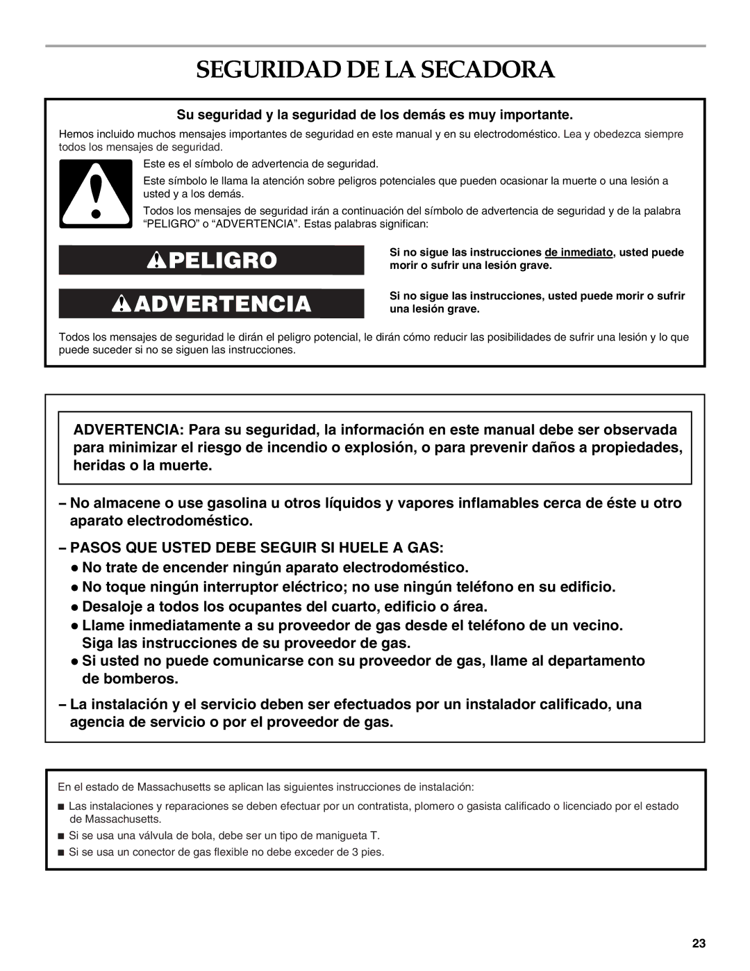 Electrolux FKGHS01P manual Seguridad DE LA Secadora, Su seguridad y la seguridad de los demás es muy importante 