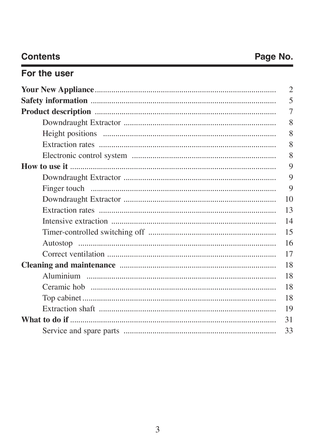 Electrolux FM 2500DD-A manual Contents For the user 