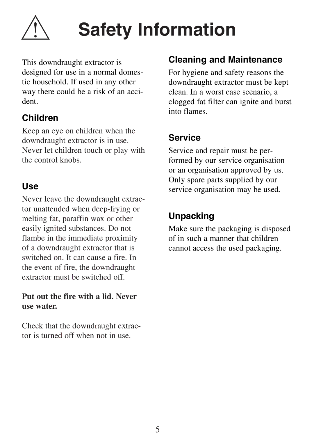 Electrolux FM 2500DD-A manual Safety Information 