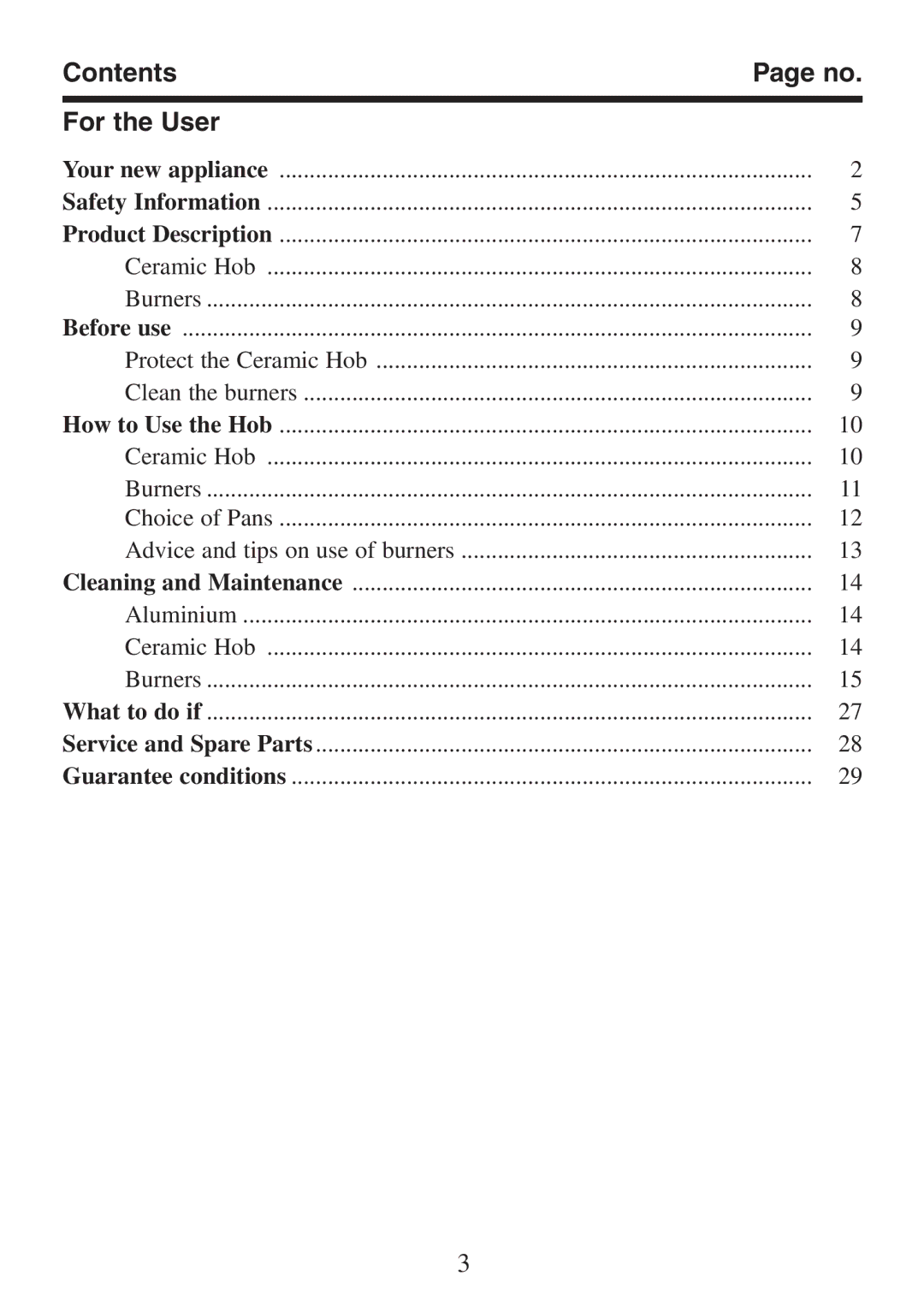 Electrolux FM 4300G-an manual Contents For the User 