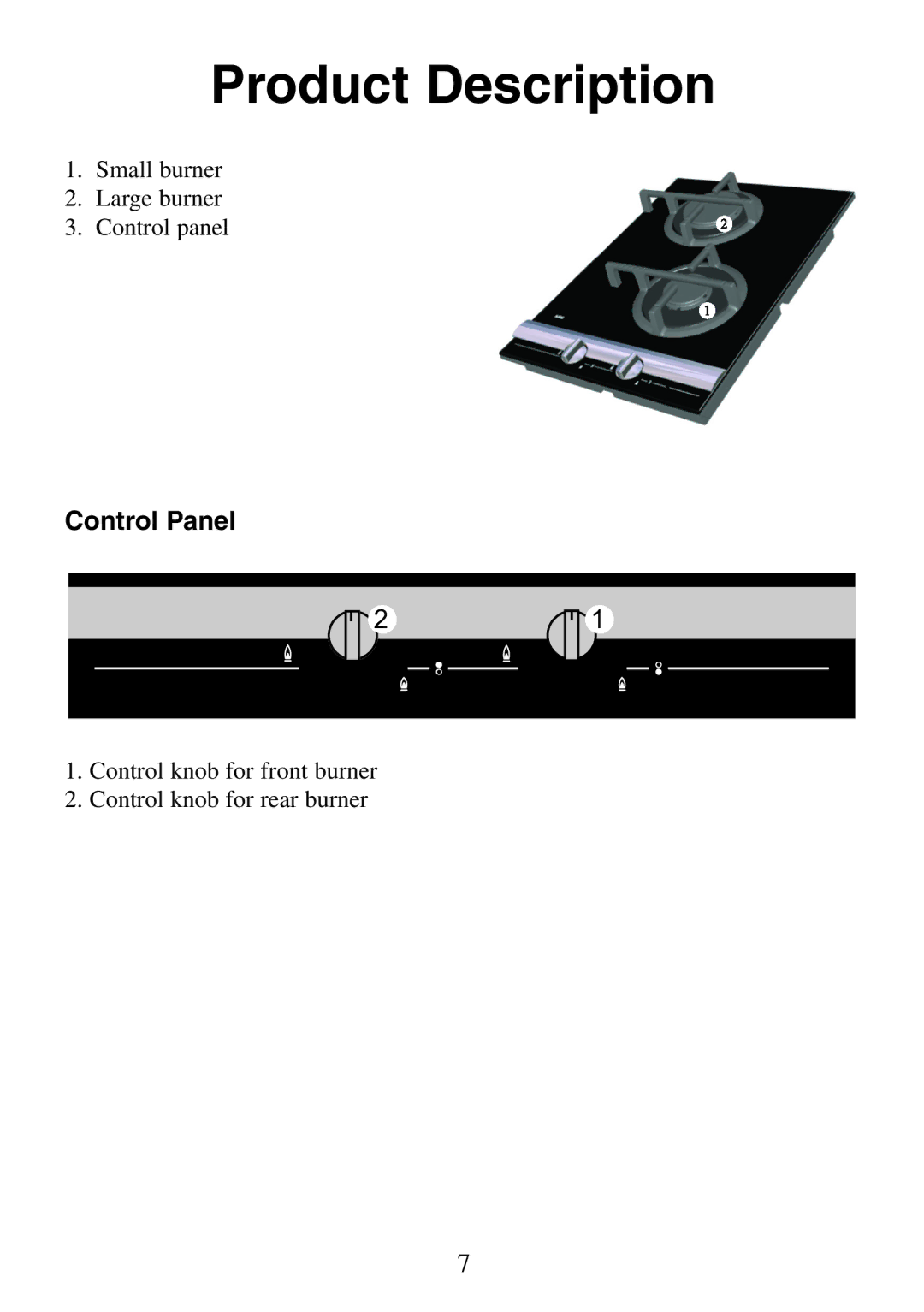 Electrolux FM 4300G-an manual Product Description, Control Panel 