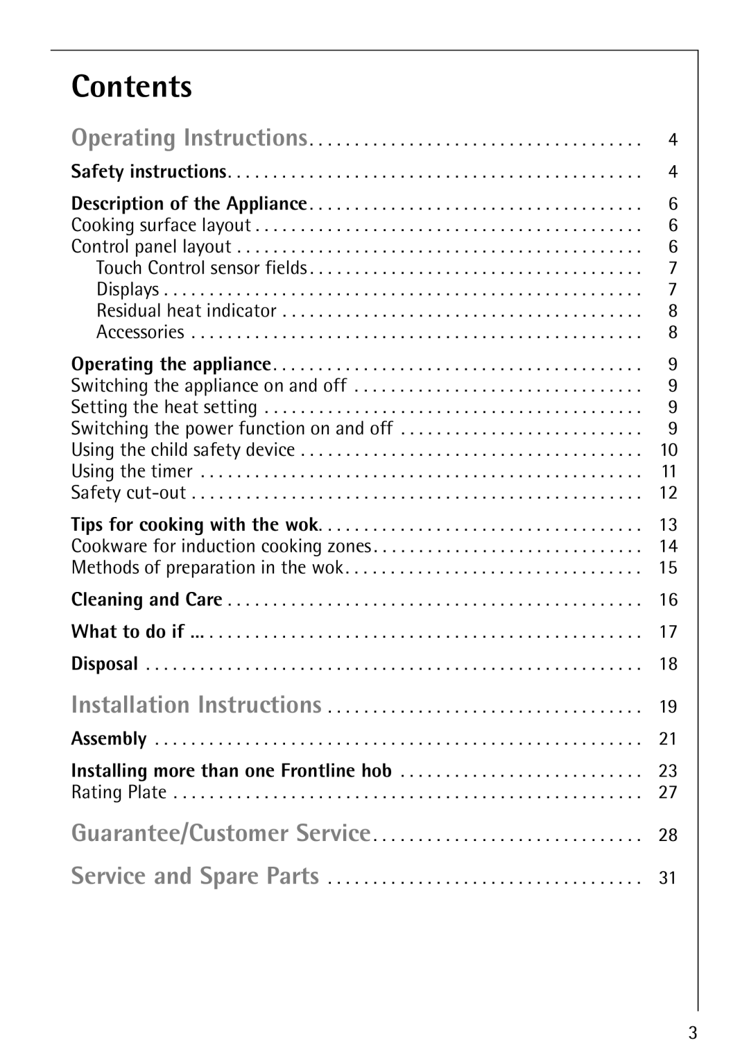 Electrolux FM4863-an manual Contents 