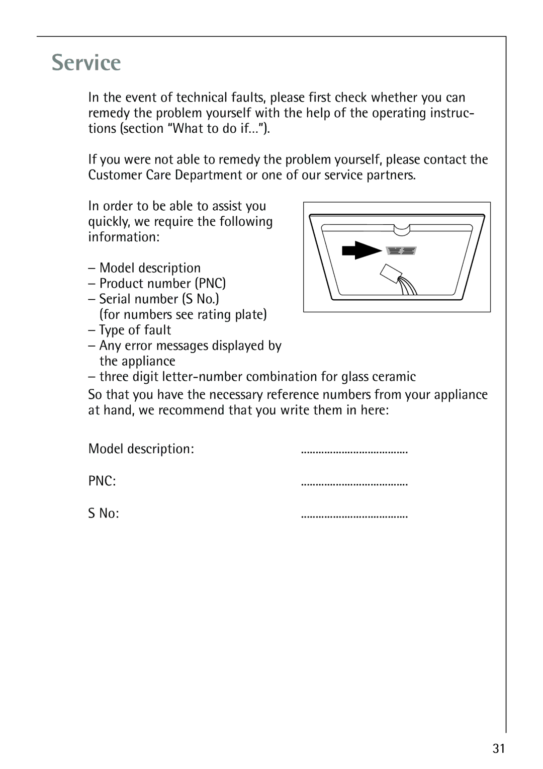 Electrolux FM4863-an manual Service 