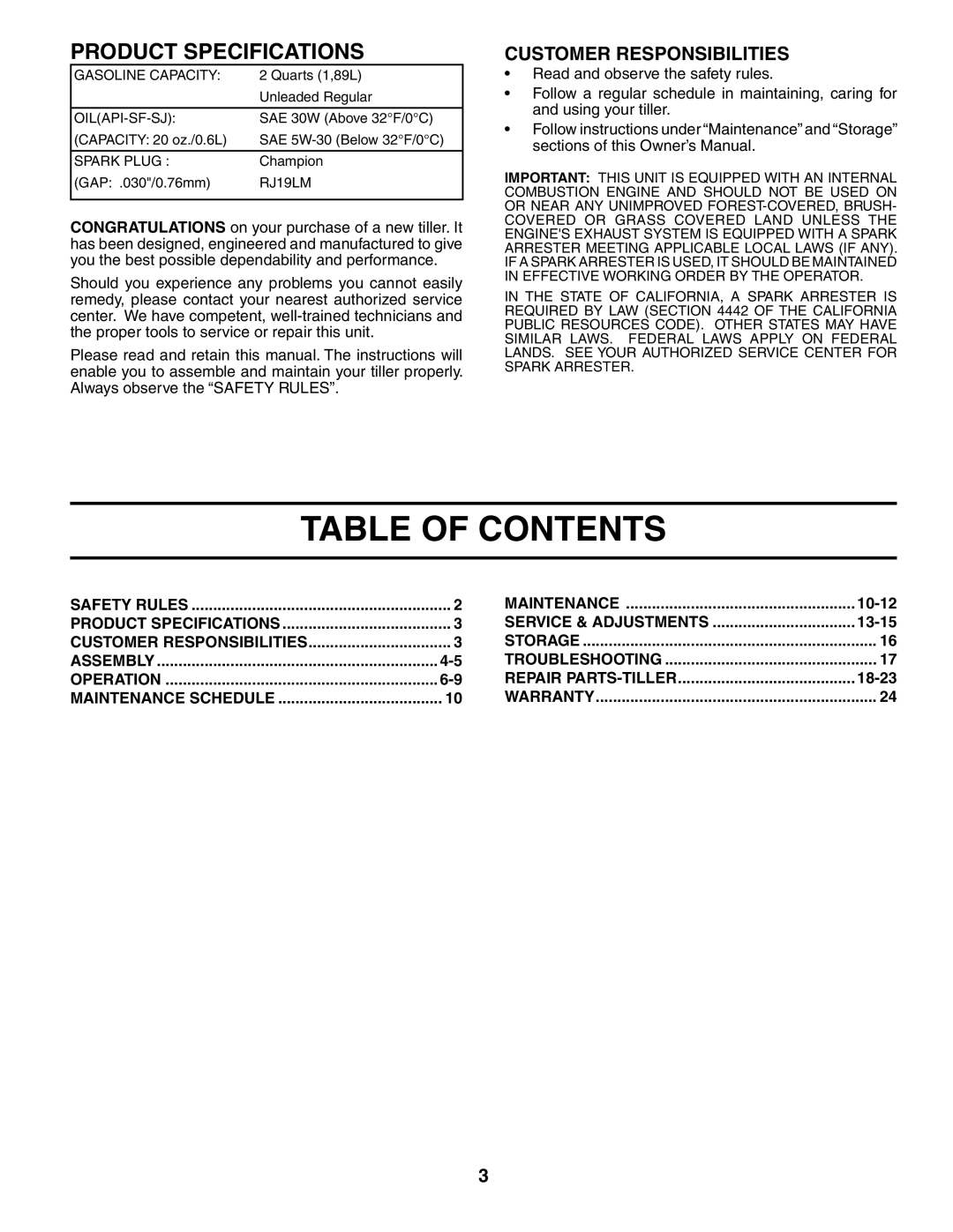 Electrolux FN620K owner manual Table of Contents 