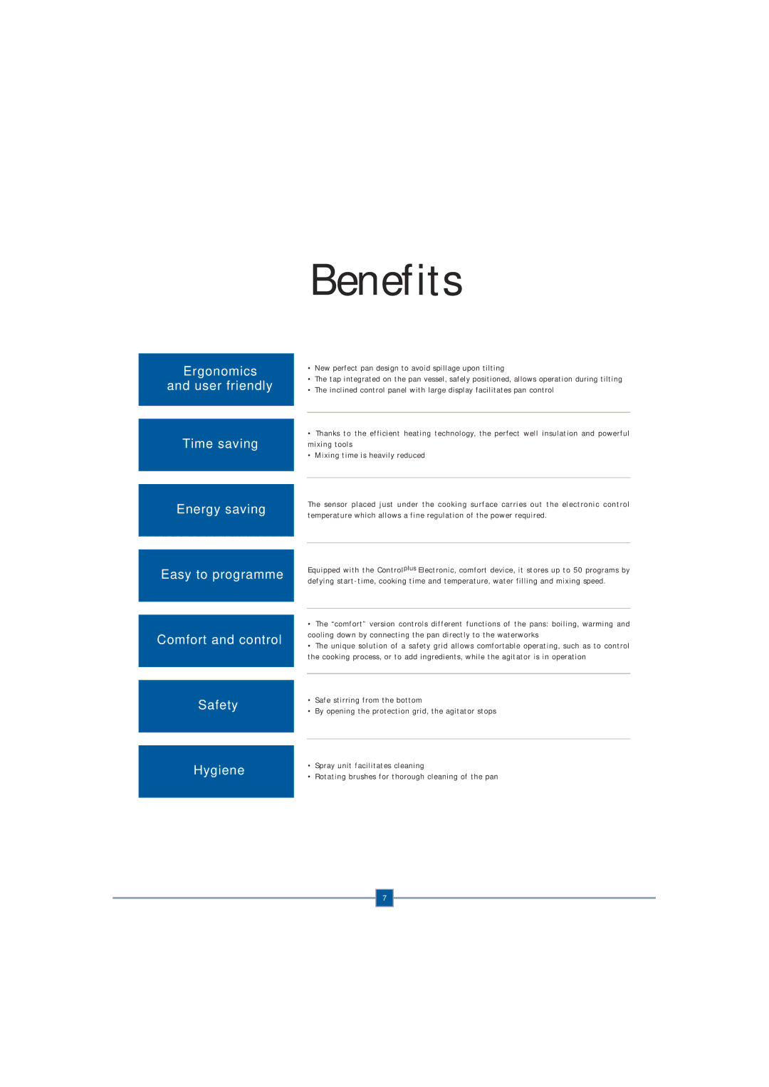 Electrolux Fryer manual Benefits 