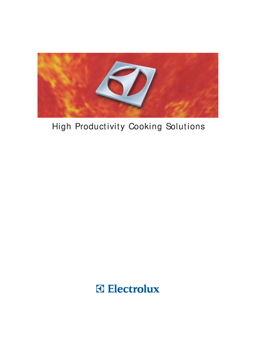 Electrolux Fryer manual High Productivity Cooking Solutions 